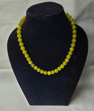 Light Yellowish Green Gemstone Beaded Necklace
