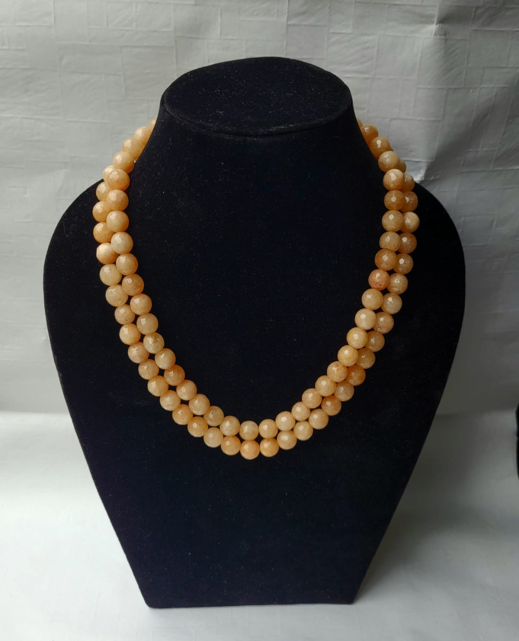 Orange Gemstone Double Layered Beaded Necklace