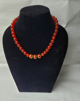 Red Designer Gemstone Beaded Necklace