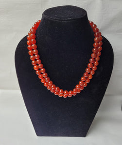 Red Gemstone Double Layered Beaded Necklace