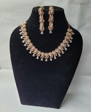 Load image into Gallery viewer, White Rosegold CZ diamond Necklace set