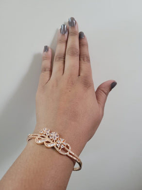 Rishiba Rosegold plated cz openable Bracelet