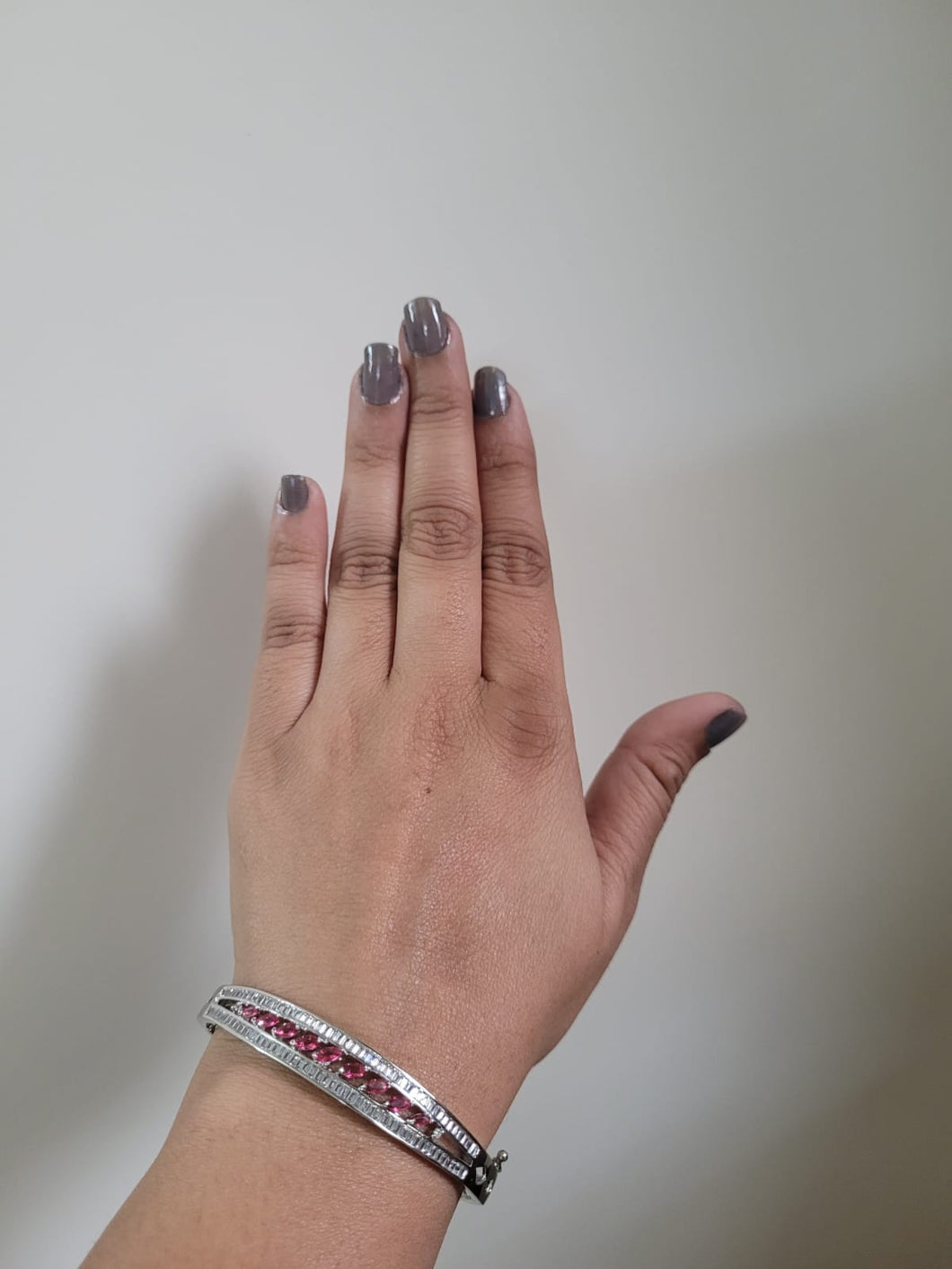 Gemzlane Ruby Diamond Silver plated cz openable Bracelet