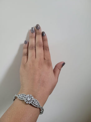 Gemzlane Silver plated cz openable Bracelet