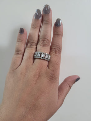 Gemzlane diamond cz Silver plated  Band Ring