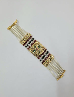 Jadau Pearl Beaded Openable Bracelet