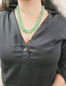 Natural Precious Green Emerald Gemstone Necklace