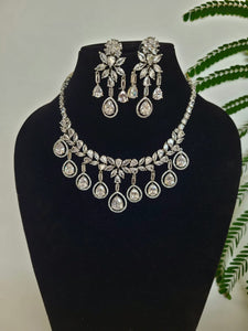 White American Diamond Necklace set