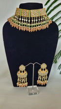 Load image into Gallery viewer, Meenakari Peach Mint Green Kundan Choker Necklace Set