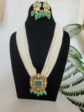 Load image into Gallery viewer, Long Mint Green Pendant Necklace Set