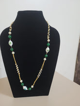 Load image into Gallery viewer, Green Designer Chain Beaded Necklace