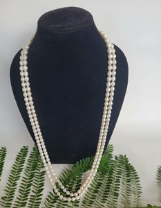 Gemzlane Real Pearls Double Line Necklace