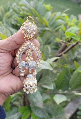 Jadau kundan jhumka earrings