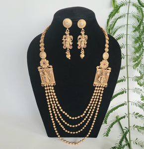 Krishna Temple jewellery long Pendant necklace set