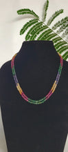 Load image into Gallery viewer, Precious gemstones Ruby Emerald Sapphire Double line Necklace