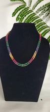 Load image into Gallery viewer, Precious gemstones Ruby Emerald Sapphire Double line Necklace