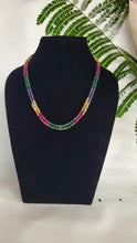 Load image into Gallery viewer, Precious gemstones Ruby Emerald Sapphire Double line Necklace