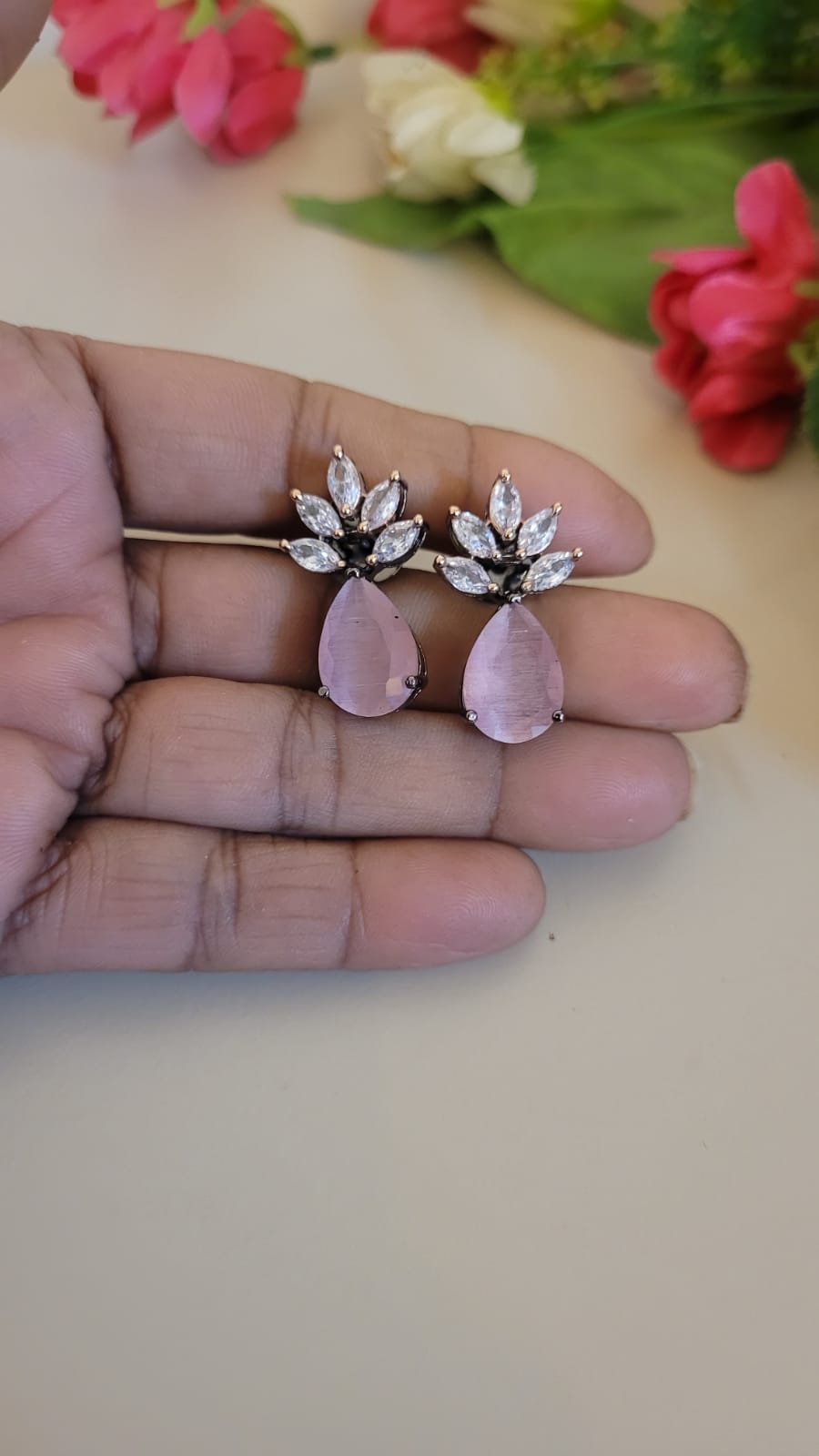 Cute Pink diamond studs Earrings