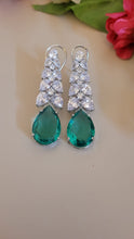 Load image into Gallery viewer, Disha Emerald green diamond Danglers Earrings
