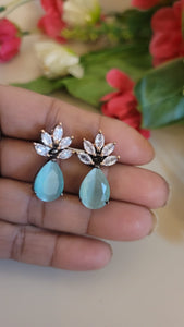 Nisha Blue cz diamond Stud Earrings