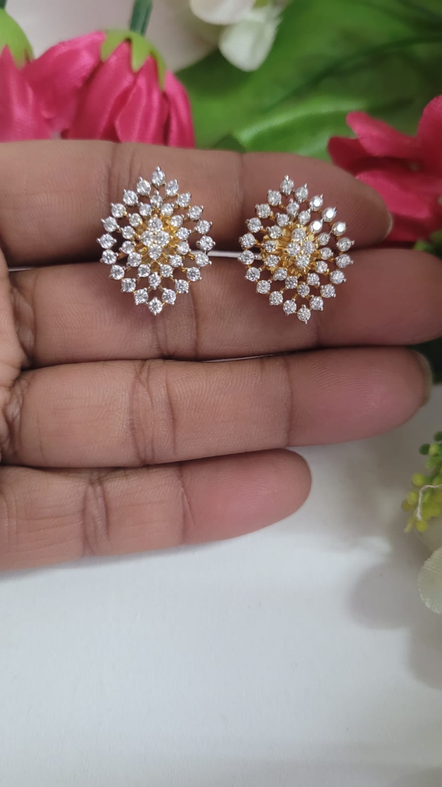 Buy Priyaasi Gold Plated American Diamond Studded Bali Like Stud Earrings  For Women Online
