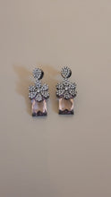 Load image into Gallery viewer, Floral Pink Stone Diamond Stud Earrings