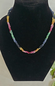 Precious Multi gemstones Rainbow Necklace