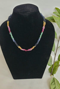 Precious Multi gemstones Rainbow Necklace