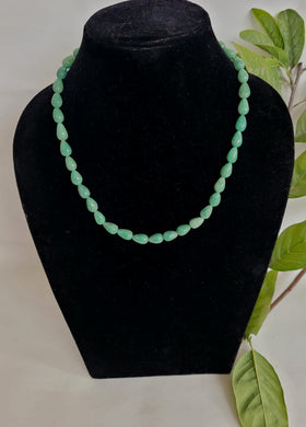 Precious Pear Emerald Green Single Line Gemstone Necklace