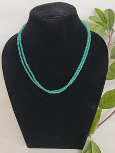 Natural Green Onyx Double Layered Gemstone Necklace