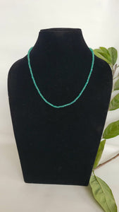 Precious Natural Green Onyx Single Line Gemstone Necklace