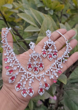 Load image into Gallery viewer, Mahi Red diamond Necklace set