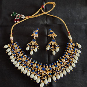Divya Blue Jadau Kundan Preorder Necklace Set