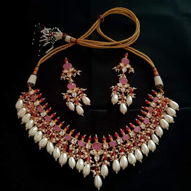 Divya Pink Jadau Kundan Preorder Necklace Set
