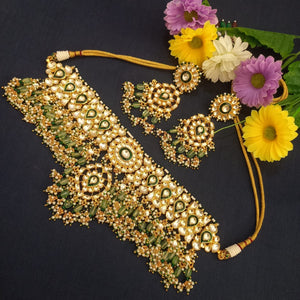 Sheena Light Green Jadau Kundan Bridal Necklace Set