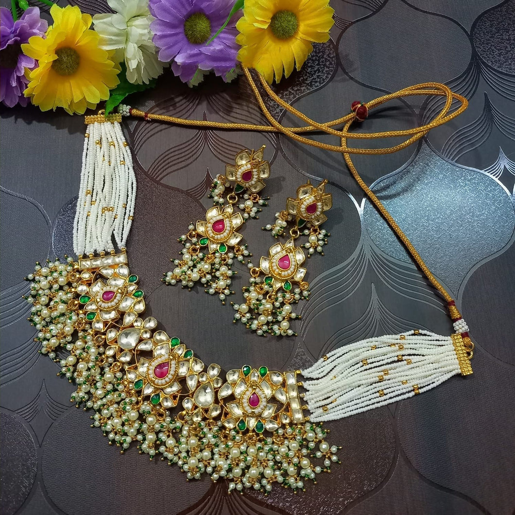 Blissful Kundan Choker Necklace Jewellery Set – AMRUT