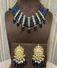 Load image into Gallery viewer, Pakhi Jadau Kundan Beaded Bridal Necklace Set