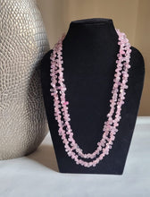 Load image into Gallery viewer, Rose Quartz Cluster Gemstone Jewelry necklace with traditional Indian thread