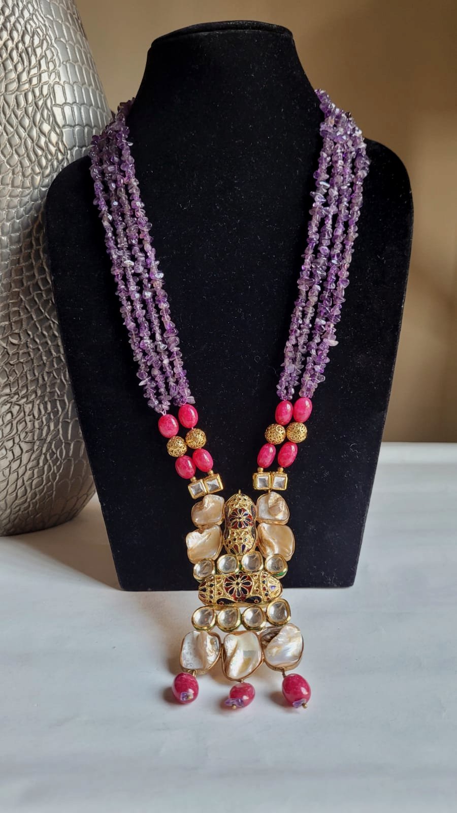 Aabroo Chola art| Antique pendant necklace for women| Beaded Alloy Chain  Set Price in India - Buy Aabroo Chola art| Antique pendant necklace for  women| Beaded Alloy Chain Set Online at Best