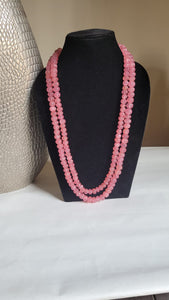 Pink Melon Gemstones Beaded Necklace