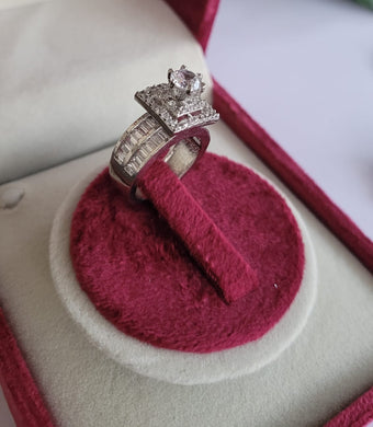 Gemzlane diamond cz Silver plated Ring