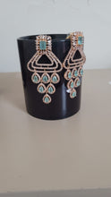 Load image into Gallery viewer, Shehnaaz Mint Green Diamond Danglers Earrings