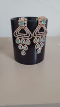Load image into Gallery viewer, Shehnaaz Mint Green Diamond Danglers Earrings