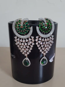 Selena Green Diamond Danglers Earrings