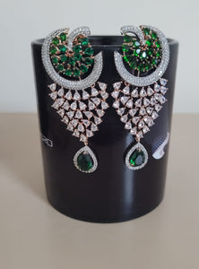 Selena Green Diamond Danglers Earrings