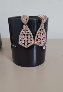 Ridhima Pink Diamond Danglers Earrings