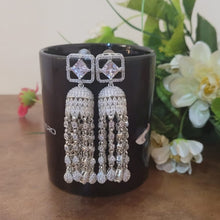 Load image into Gallery viewer, White Stone Diamond Danglers Earrings