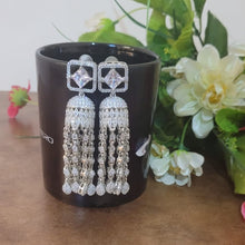 Load image into Gallery viewer, White Stone Diamond Danglers Earrings