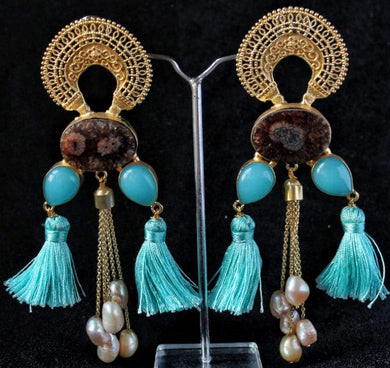 Gemzlane coloured stone fashion earrings for women and girls - Earrings