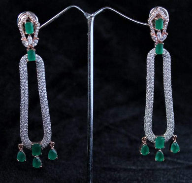 Gemzlane emerald stone fashion  danglers earrings for women and girls - Earrings